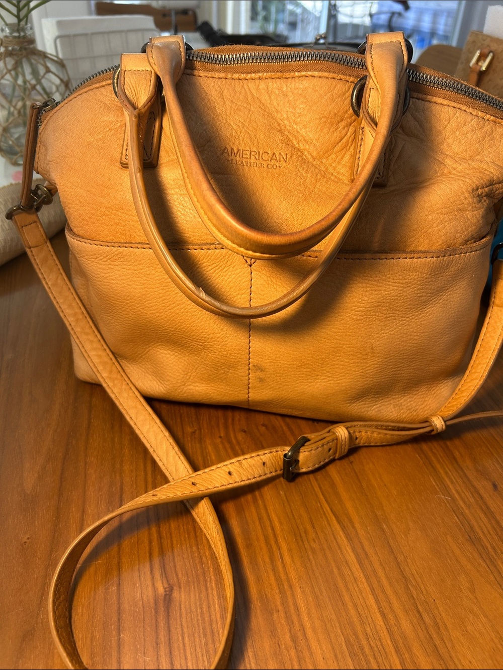American Leather Co. Tan Crossbody Satchel